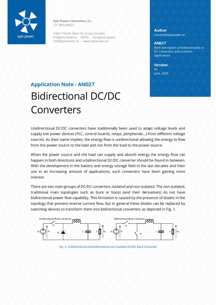 Convertidores bidireccionales DC/DC y aplicaciones comunes